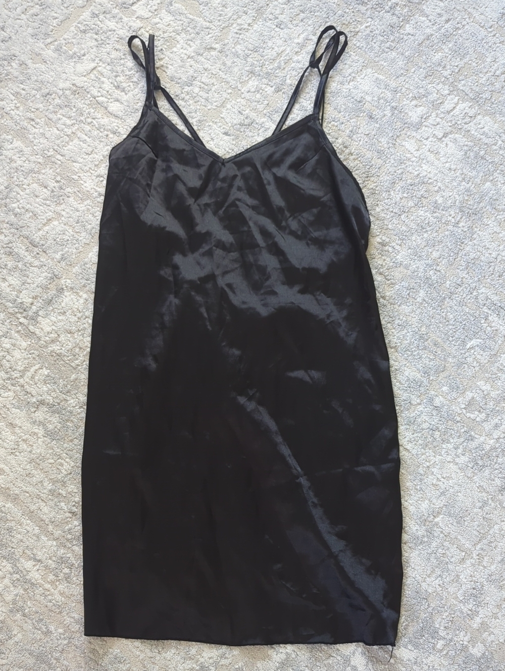SHEIN Black Satin Slip Chemise Size Medium